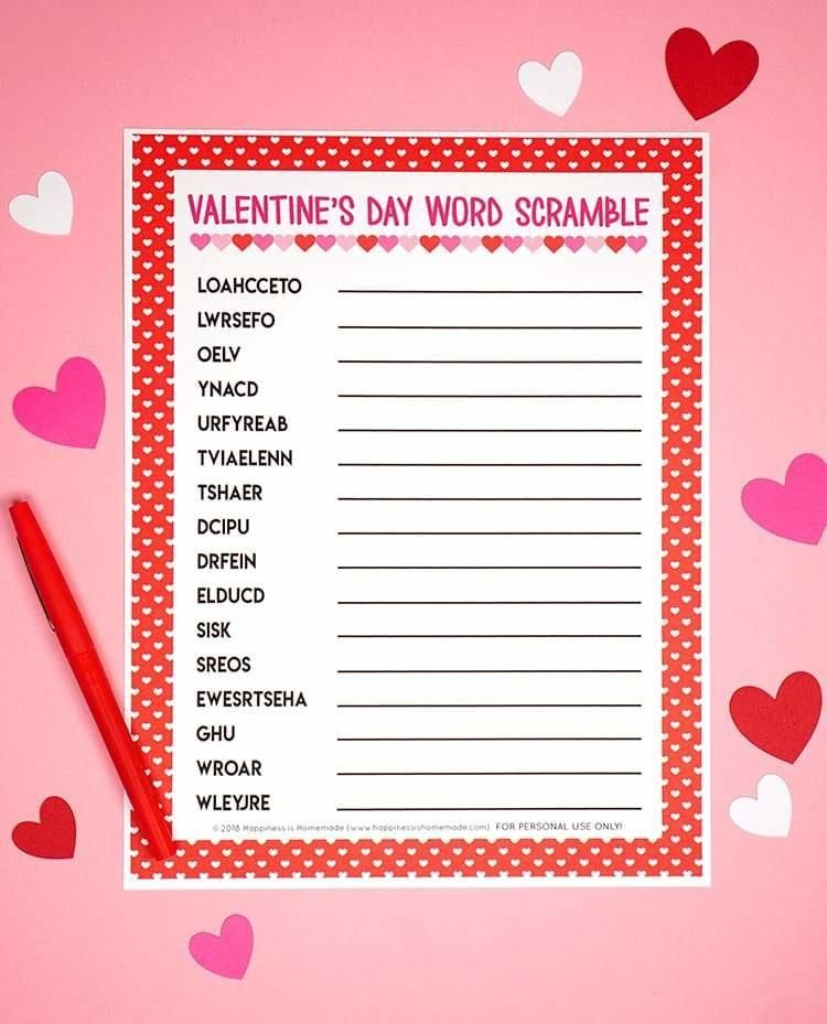 Free Printable Valentines Games For Adults