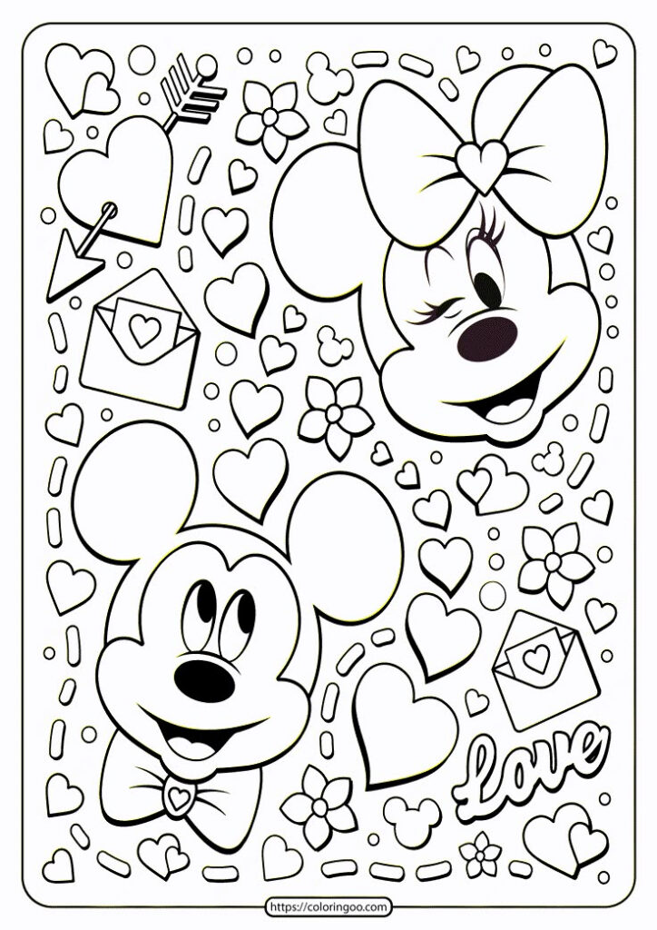Printable Disney Valentines Day Coloring Pages