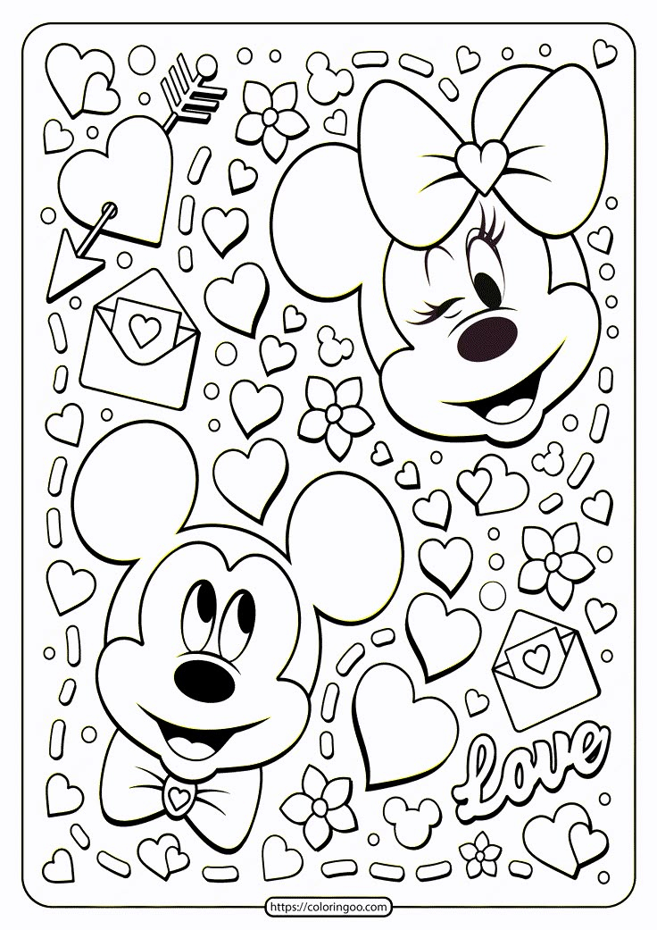 Printable Disney Valentines Day Coloring Pages