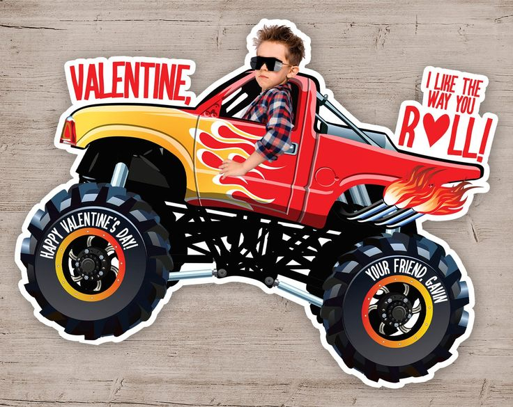 Monster Truck Valentine Printable