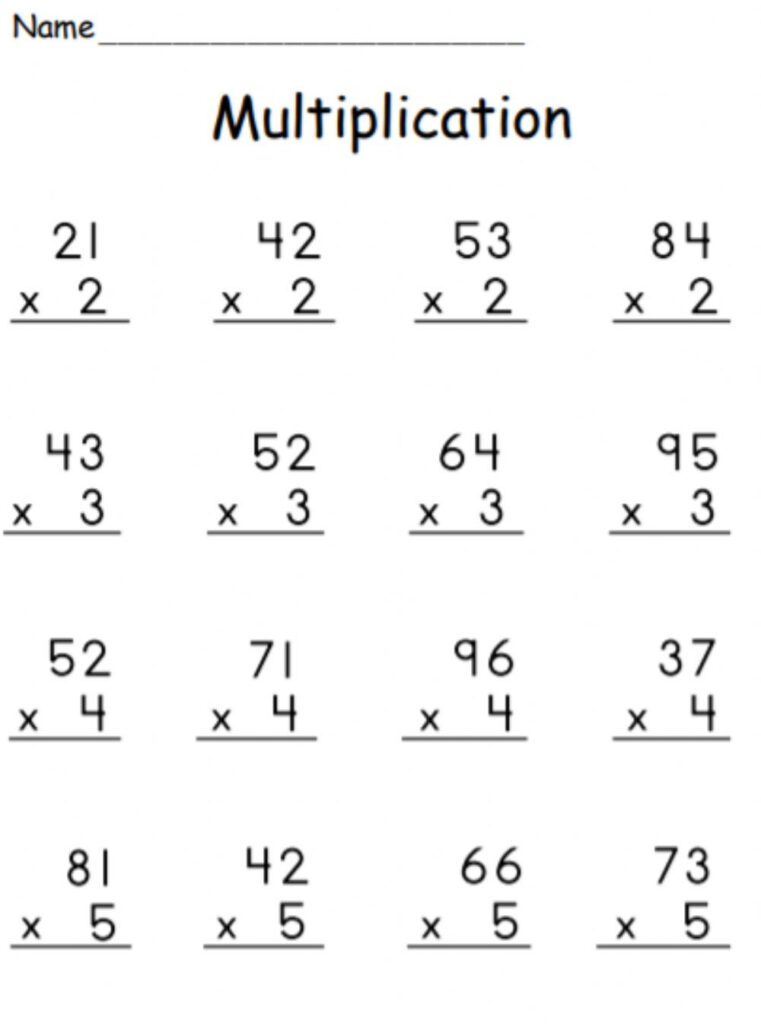 2 Digit Times 1 Digit Valentines Free Printable For Math
