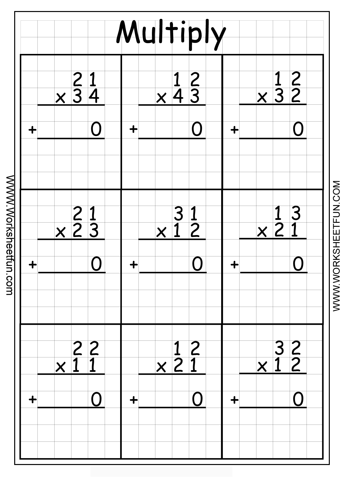 2 Digit Times 1 Digit Valentines Free Printable For Math