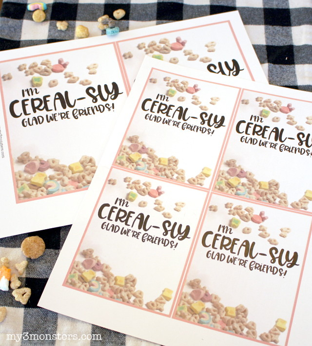 Cereal Valentines Free Printables