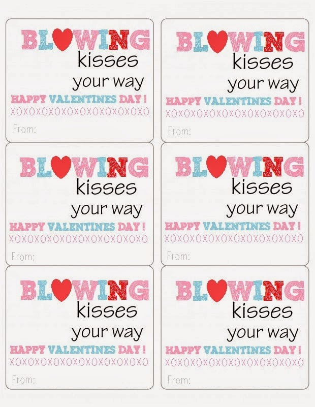 Blowing Kisses Your Way Valentine Printable