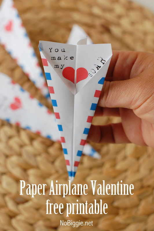 Valentine Paper Airplane Printable