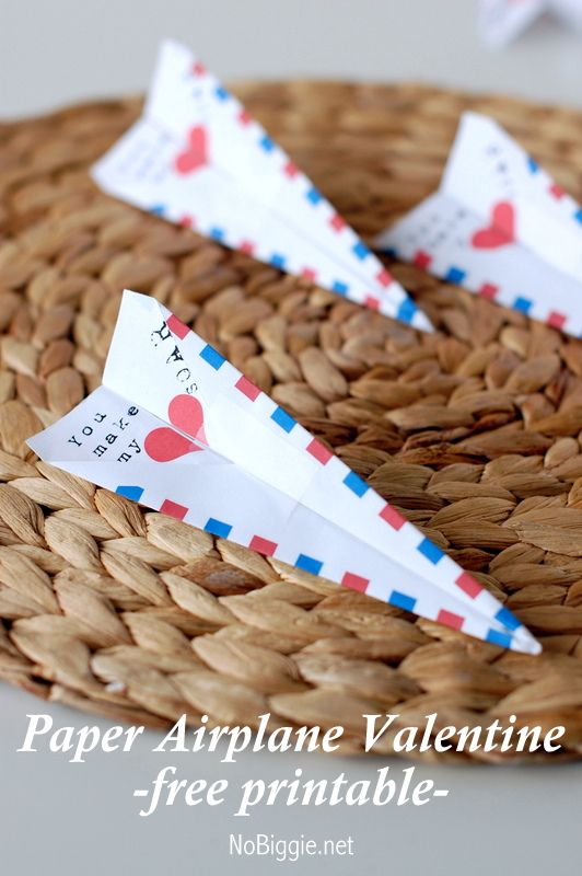 Valentine Paper Airplane Printable