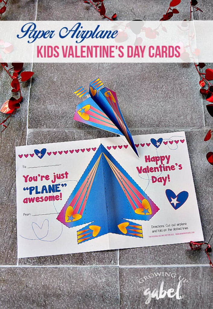 Paper Airplane Valentine Free Printable