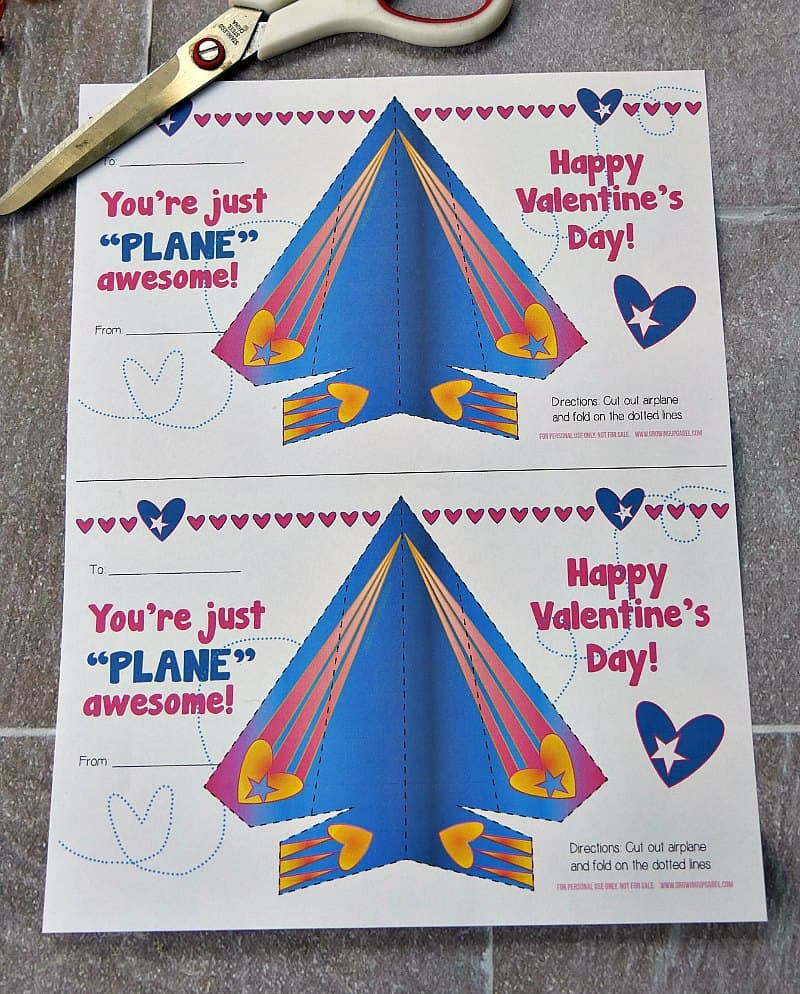 Paper Airplane Valentine Free Printable