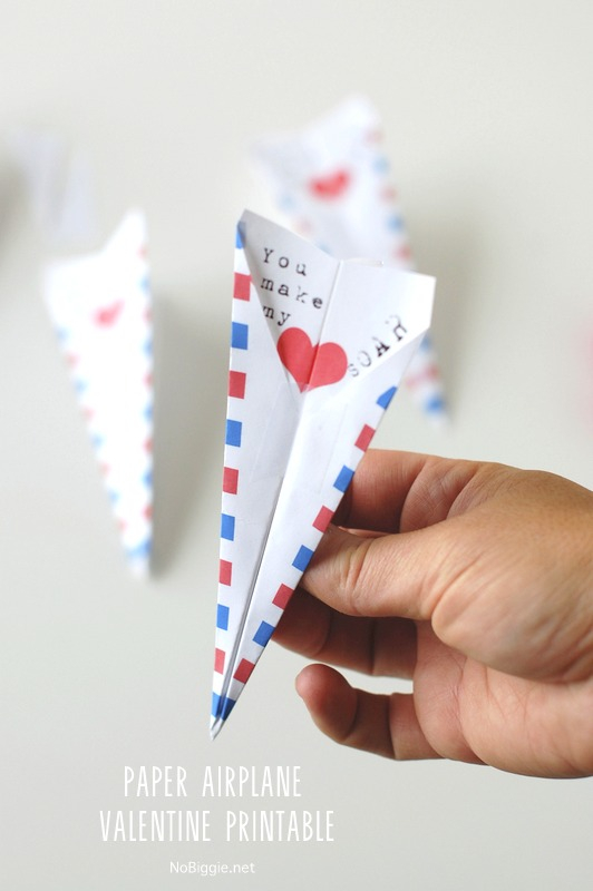Valentine Paper Airplane Printable