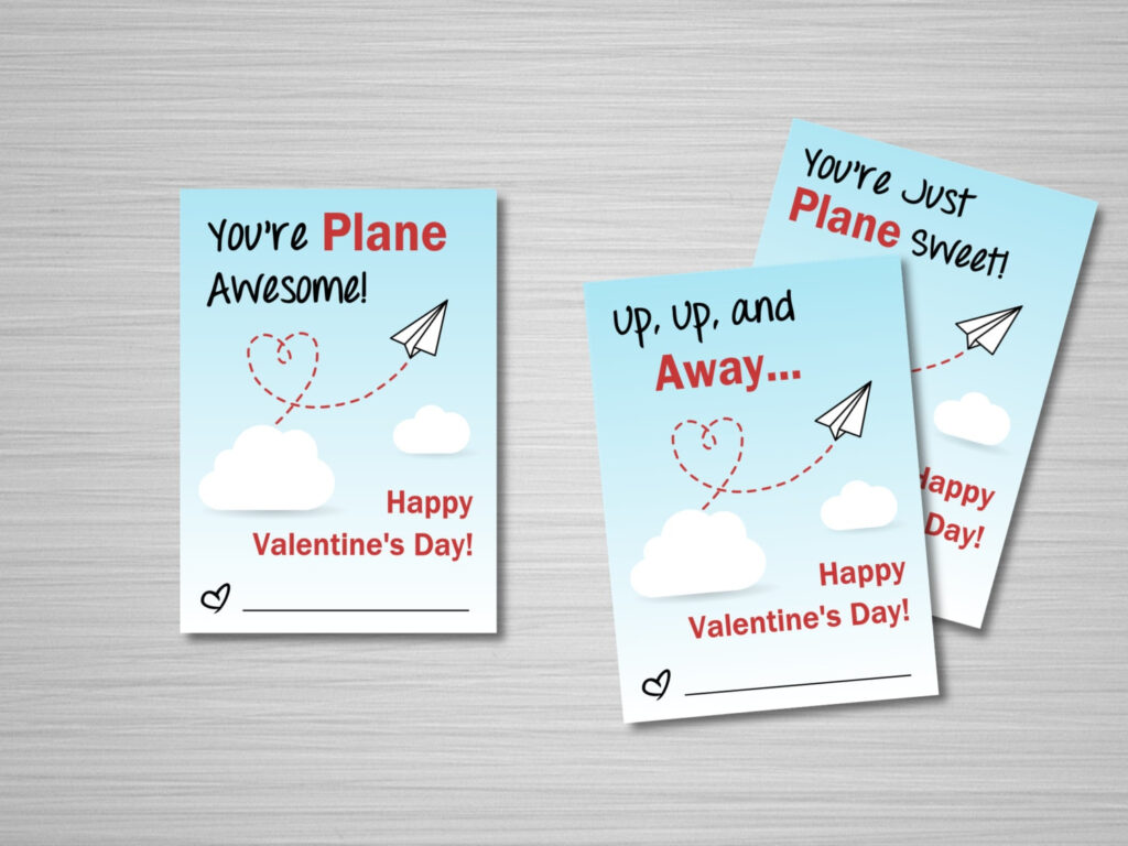 Airplane Valentine Card Printables Free