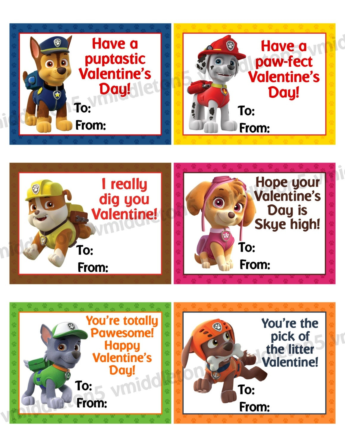 Paw Patrol Valentines Printables