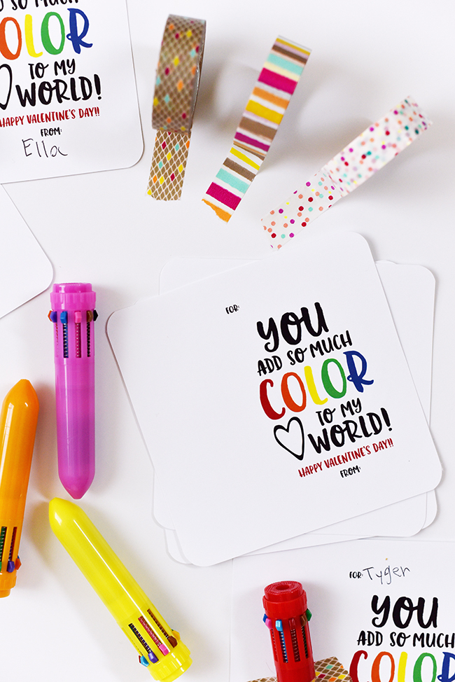 Color My World Valentine Printable