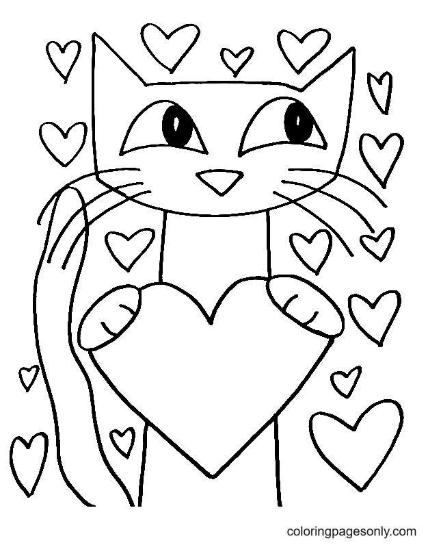 Cat Valentine Printables To Color