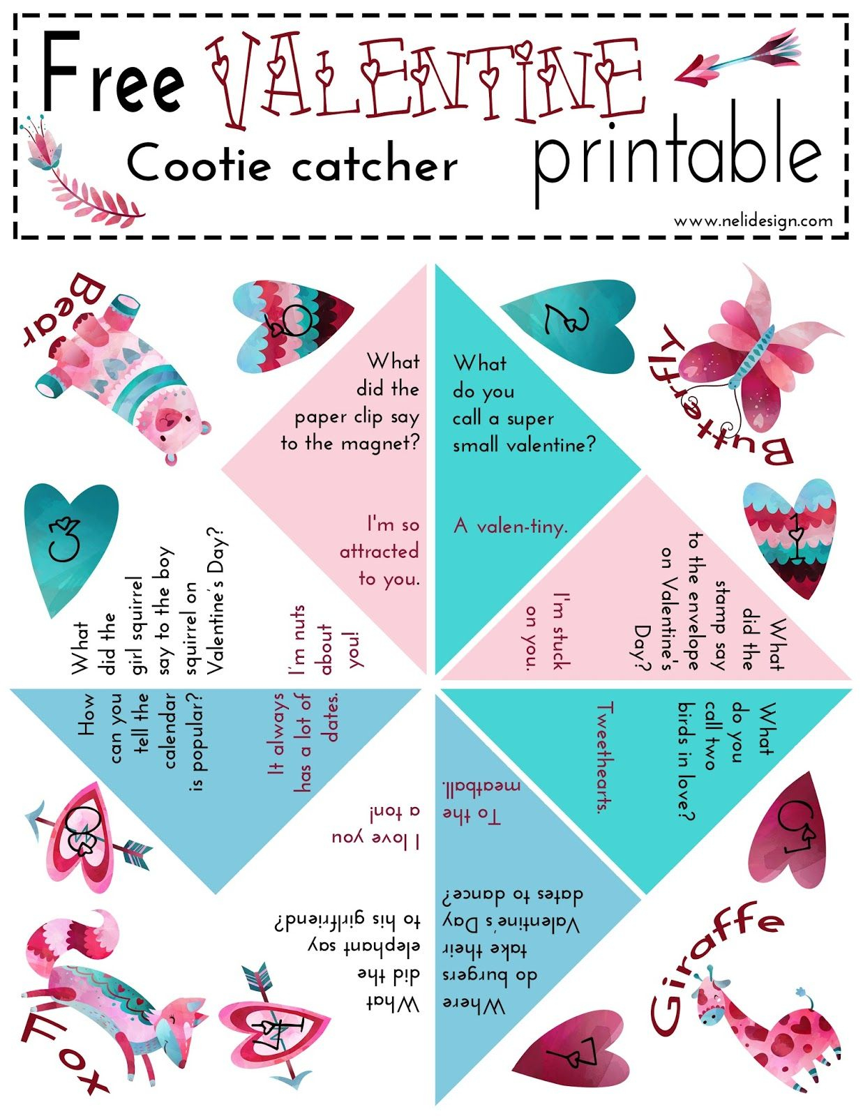 Valentine's Day Cootie Catcher Printable