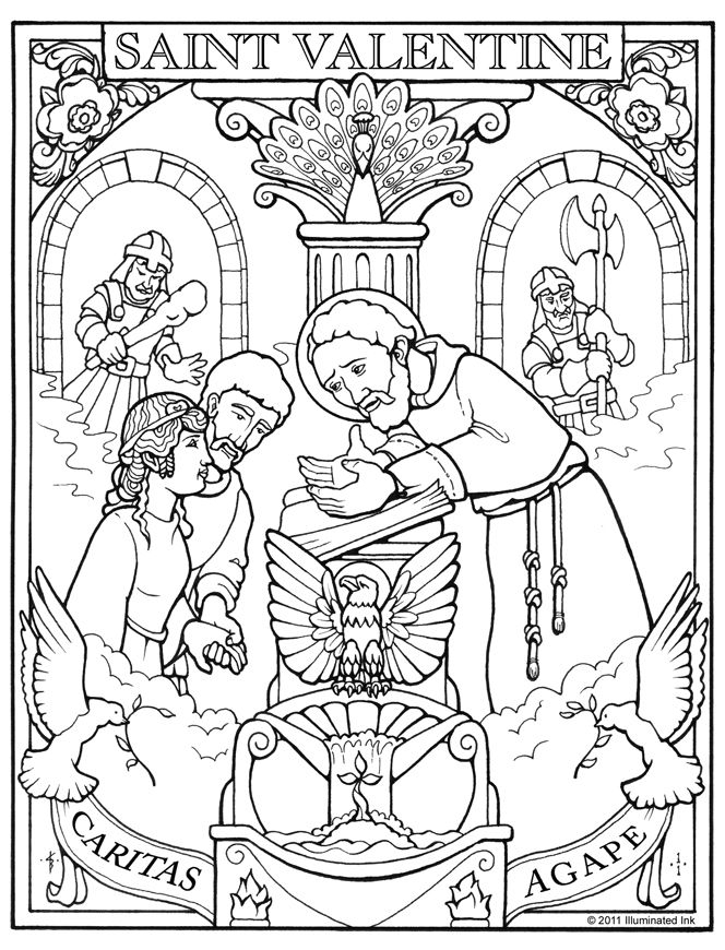 St Valentine Coloring Page Printable