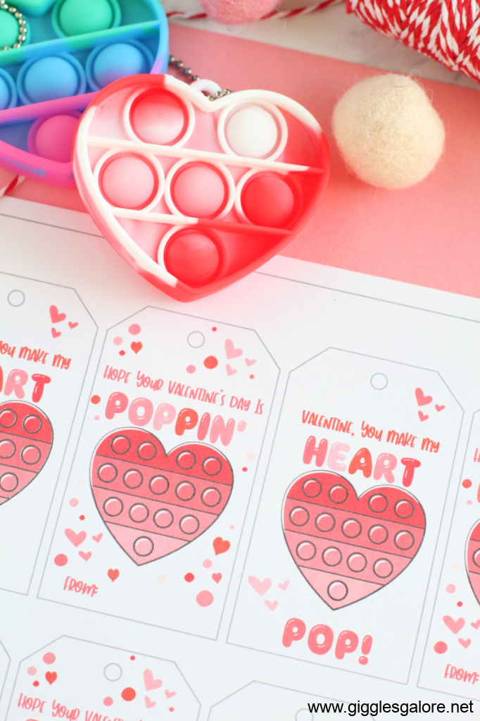 Pop It Valentine Free Printable