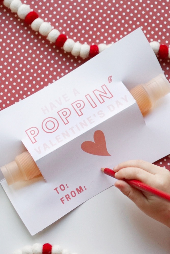 Pop Tube Valentine Printable