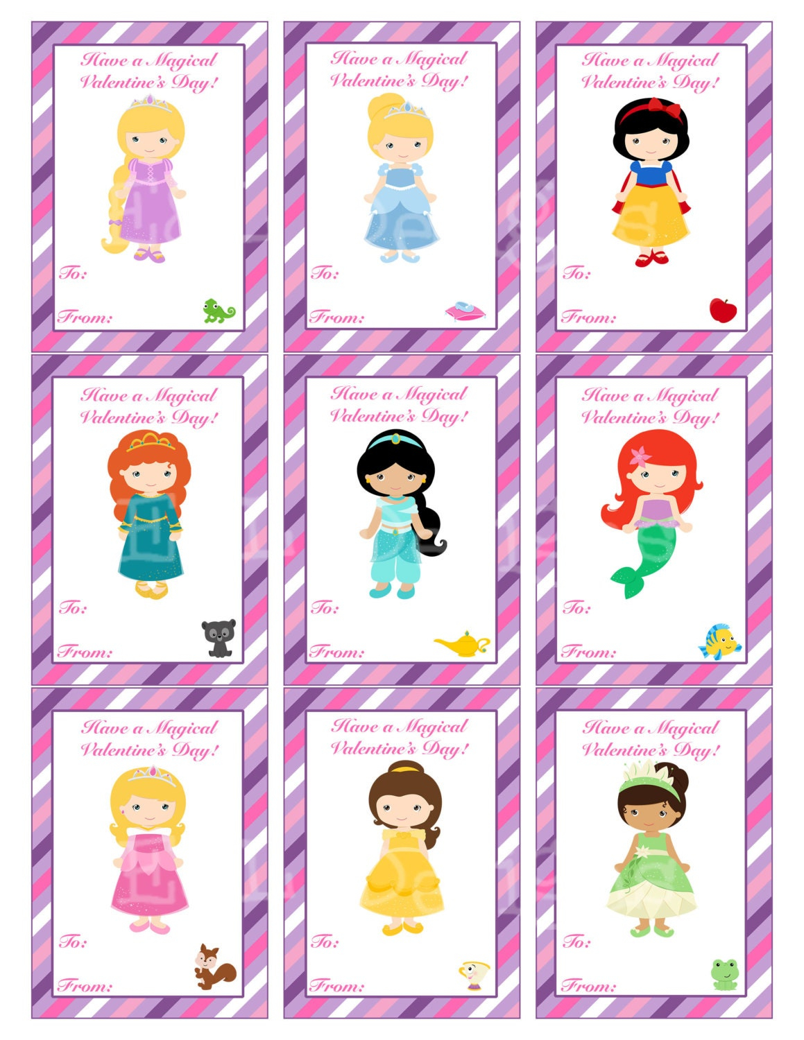 Free Printable Princess Valentines