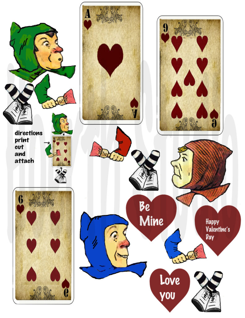 Alice In Wonderland Valentine's Day Cards Printable