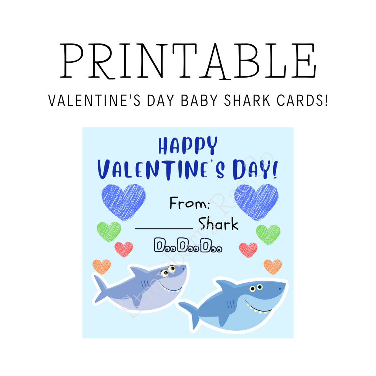 Baby Shark Valentine Printables