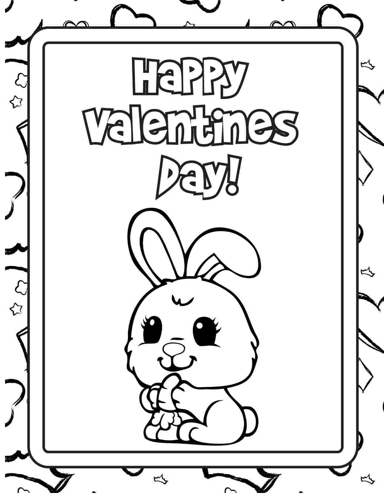 Coloring Valentines Day Card Printable