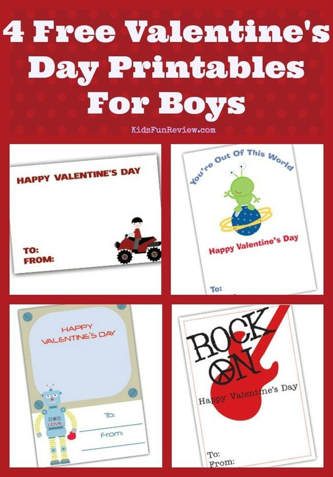 Boys Valentine Cards Printable