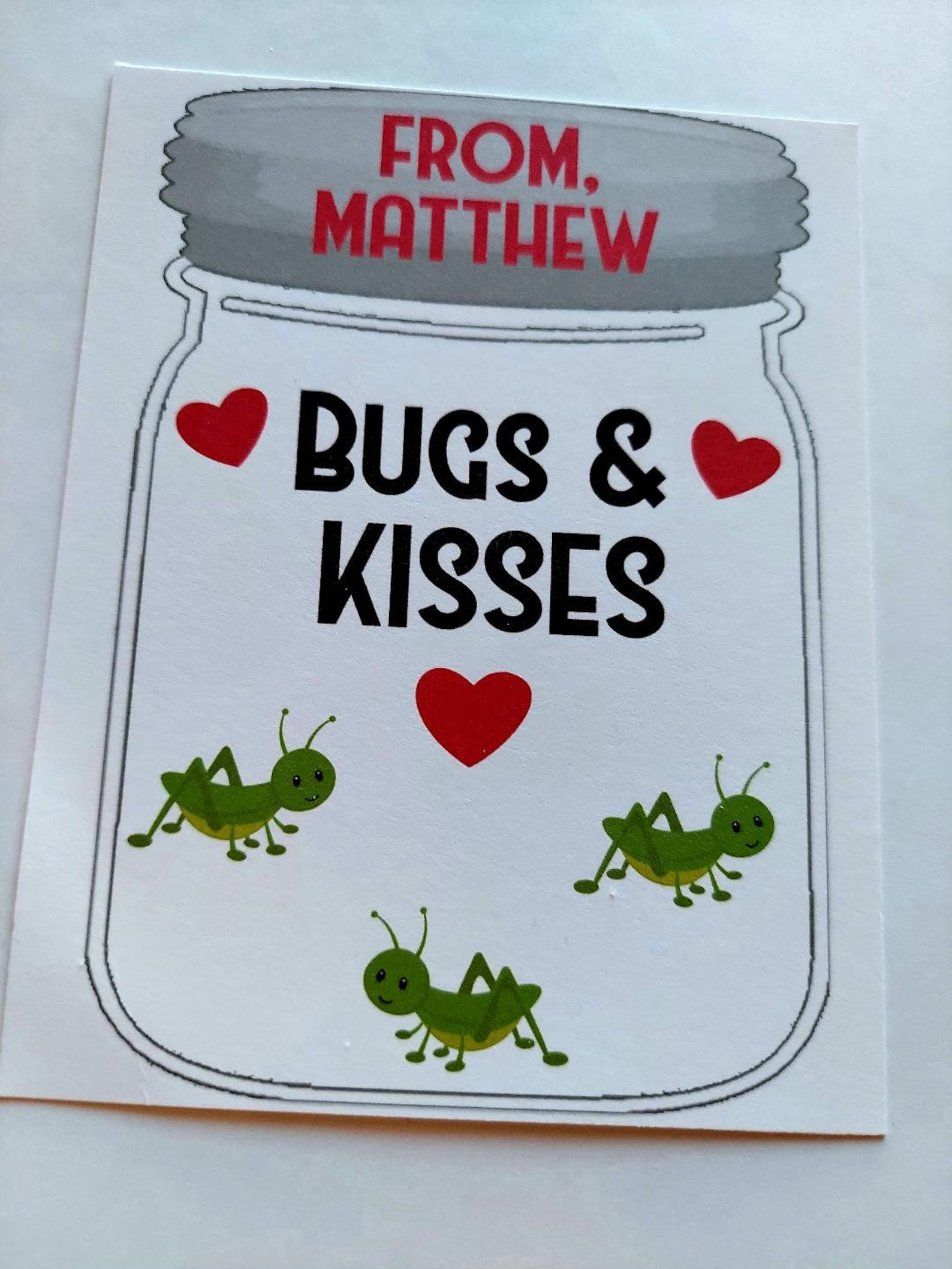 Bugs And Kisses Valentine Free Printable