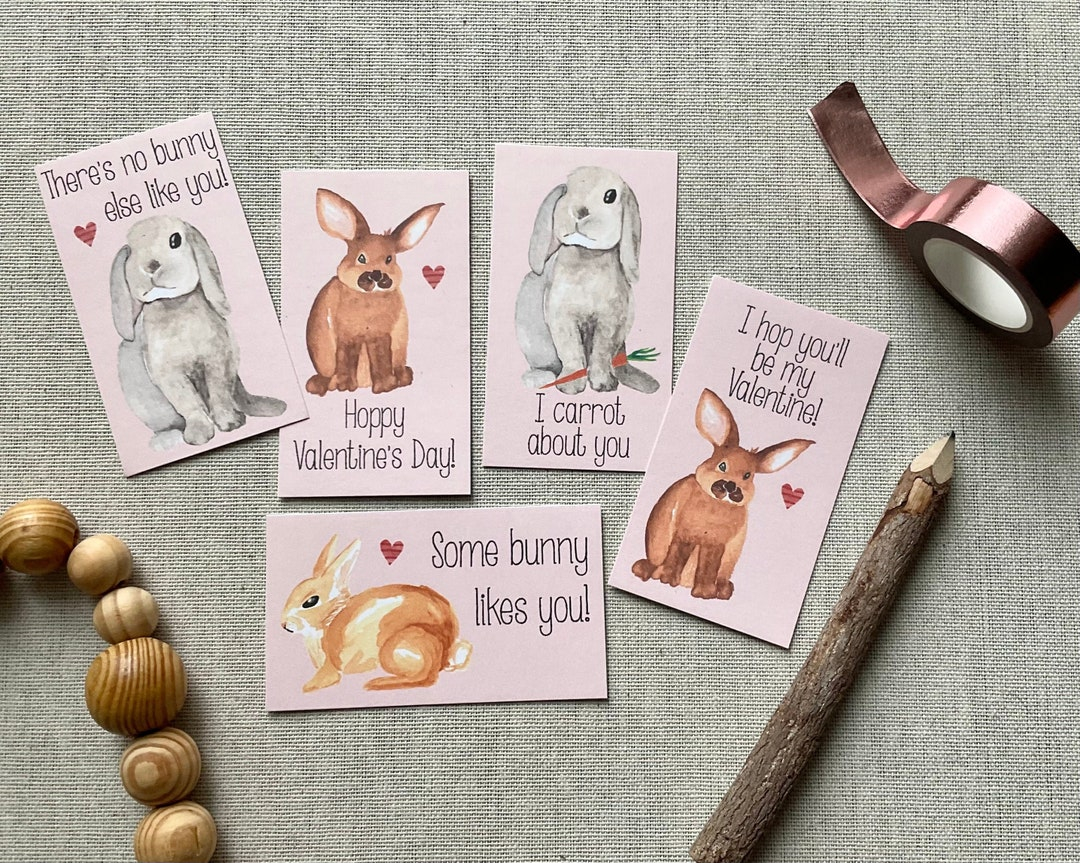 Bunny Valentine Cards Printable