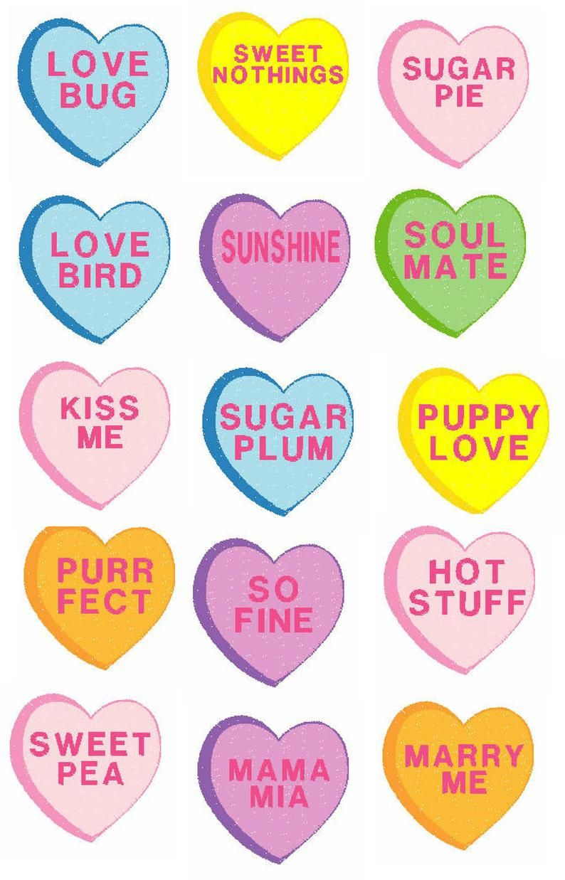 Valentine Candy Sayings Printable