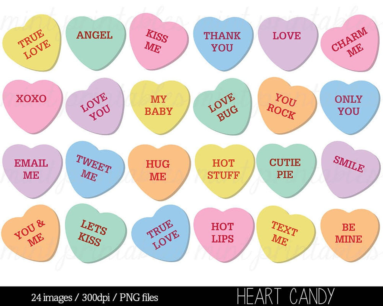 Printable Valentine Candy Hearts