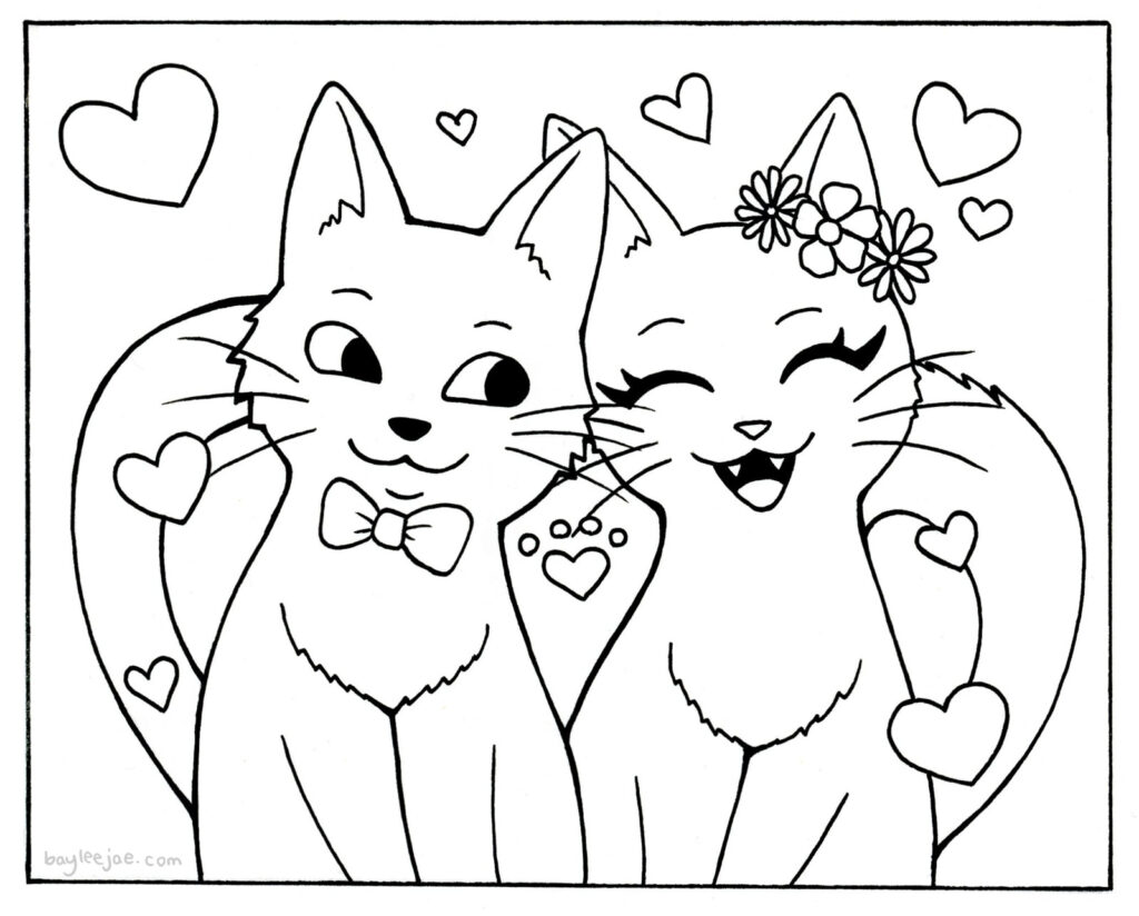 Cat Valentine Printables To Color
