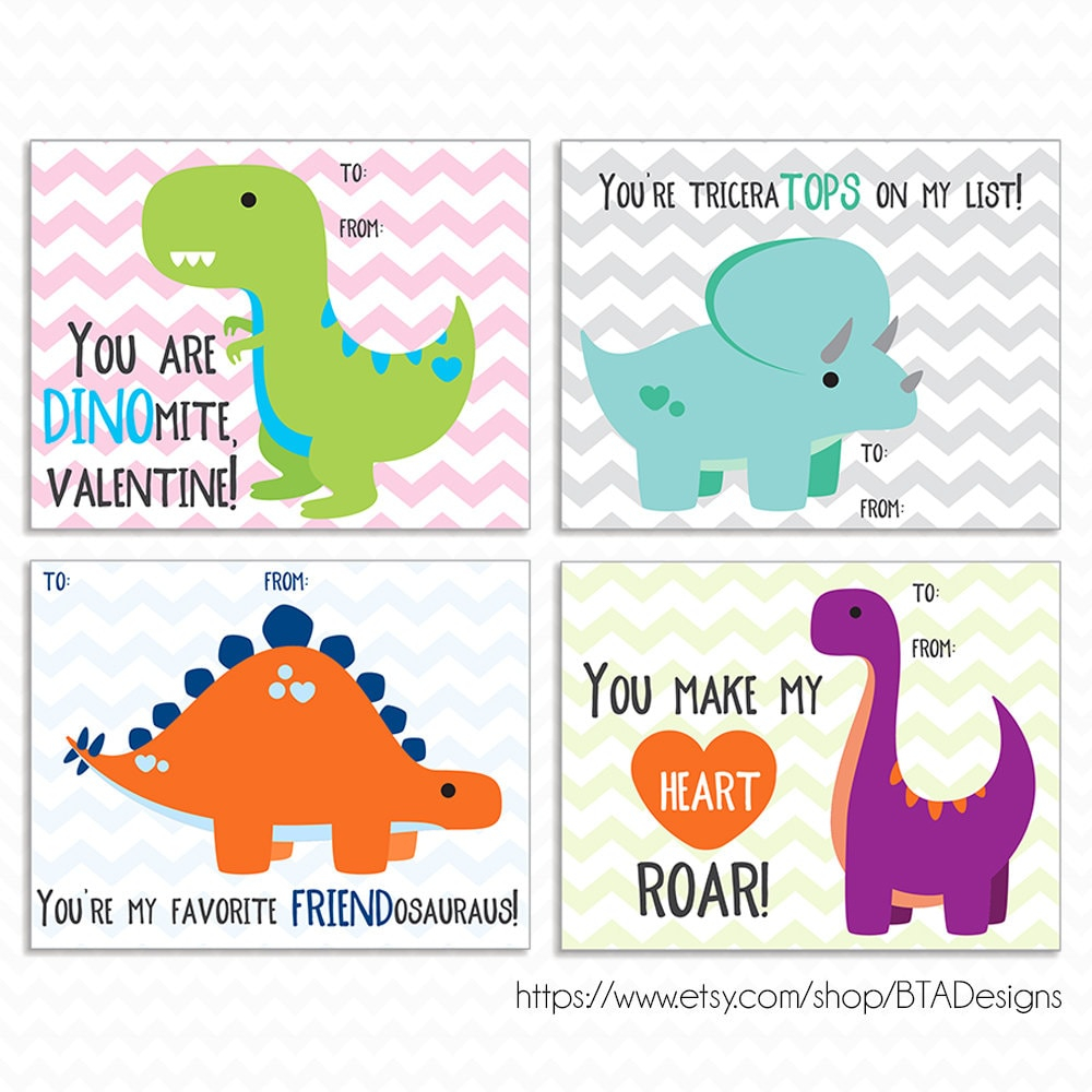 Dinosaur Valentine Card Printable