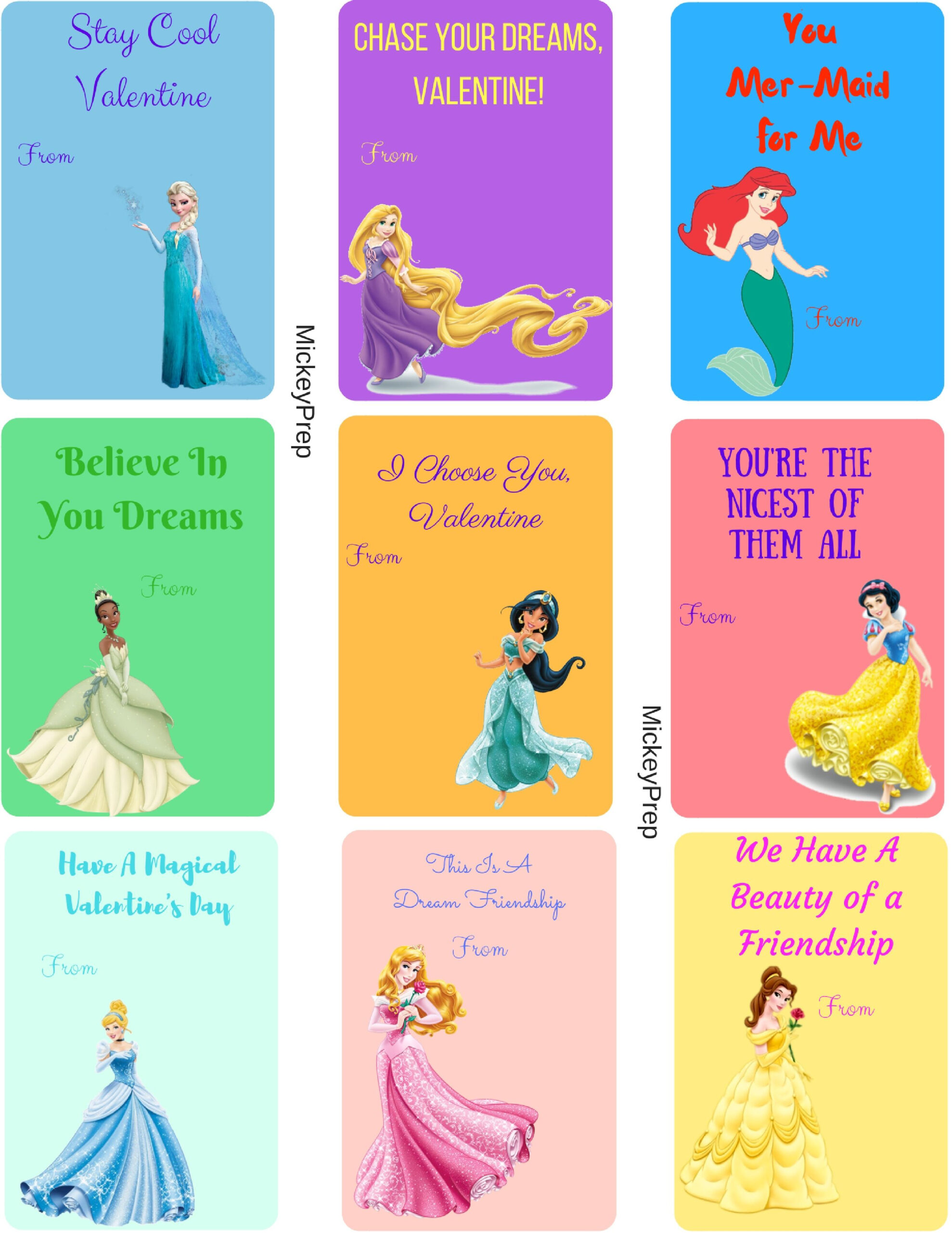 Printable Disney Valentine Cards