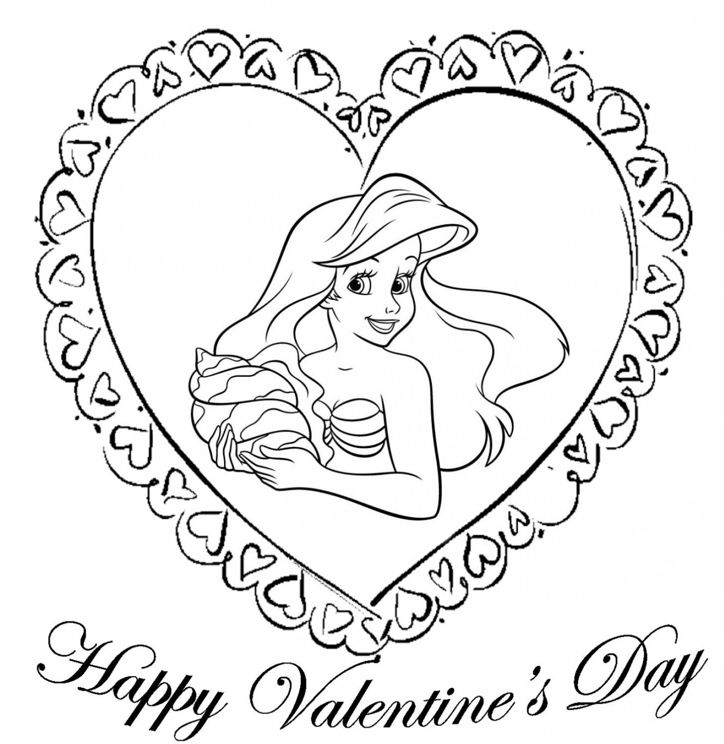 Printable Valentines Day Coloring Pages Disney