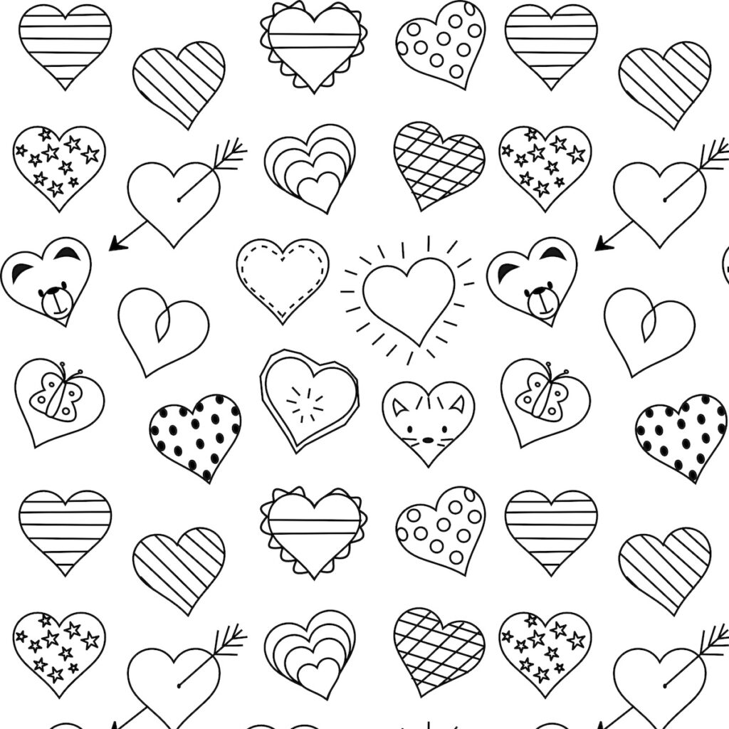 Valentine's Day Heart Coloring Pages Printable
