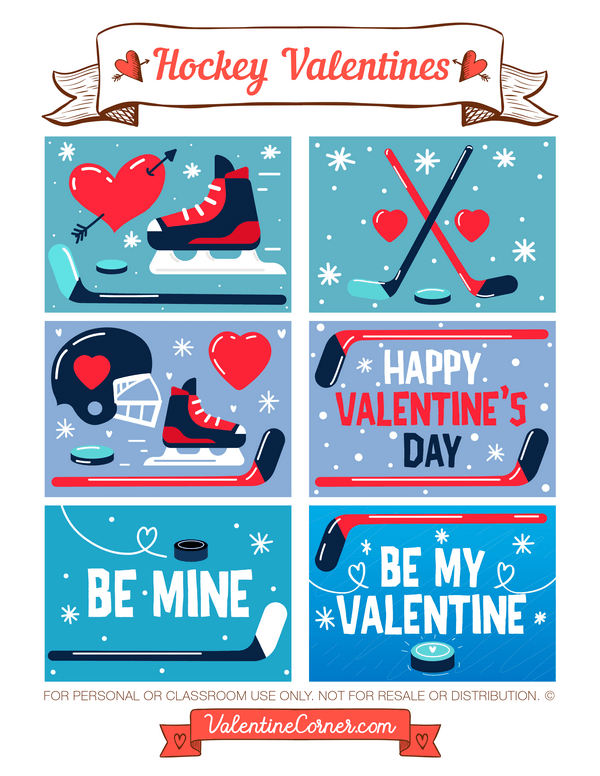 Free Printable Hockey Valentines