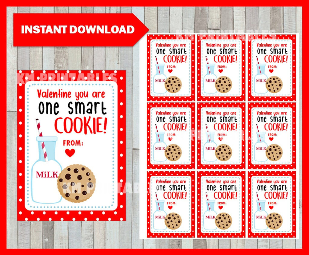 You're One Smart Cookie Valentine Printable Free