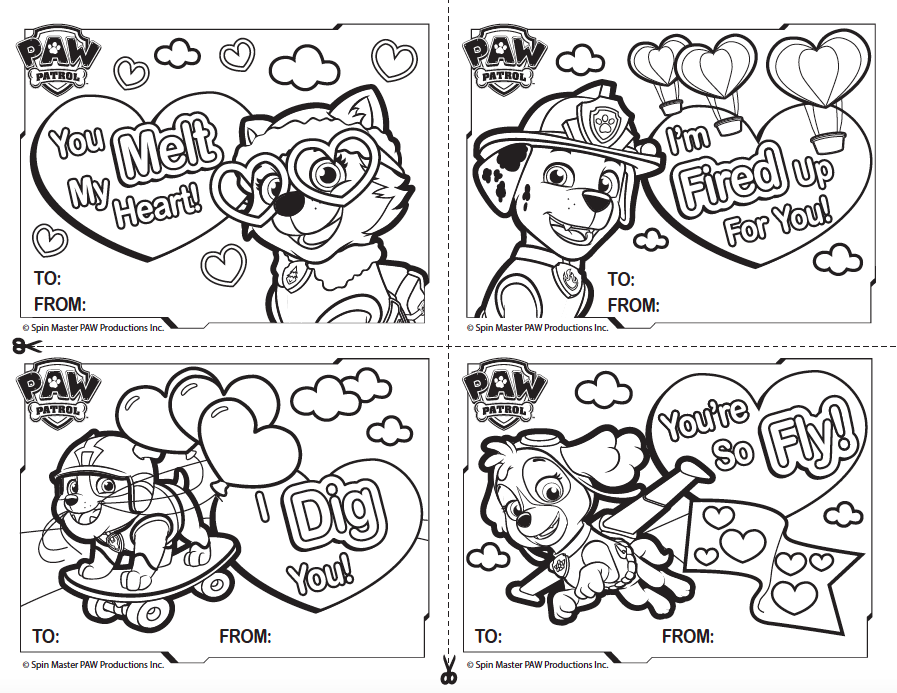 Paw Patrol Valentines Printable