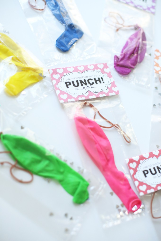 Punch Balloon Valentine Printable