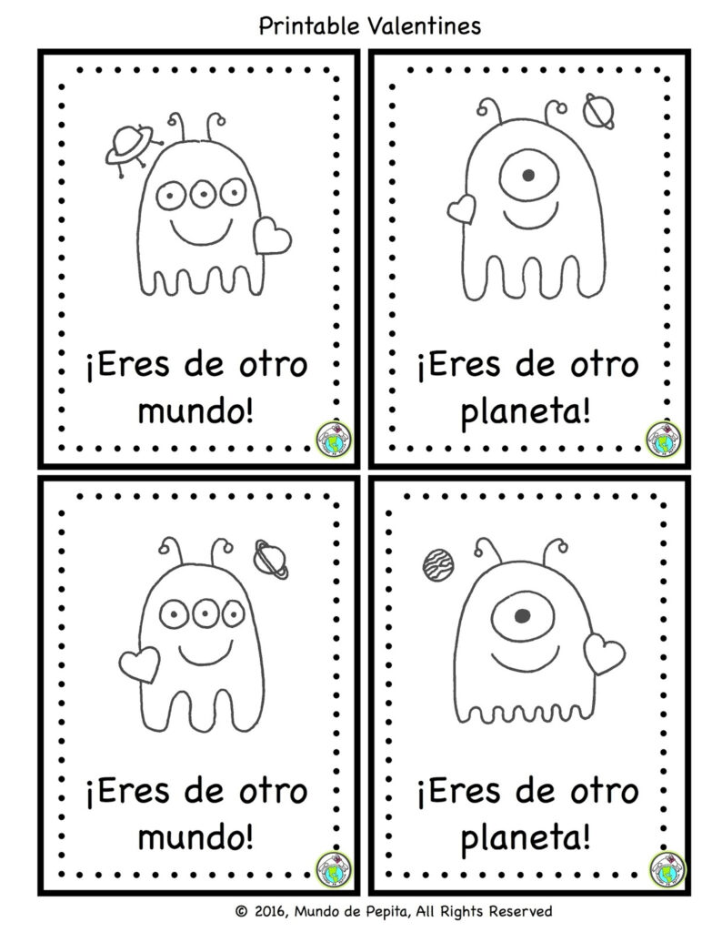 Printable Spanish Valentine's Day Cards