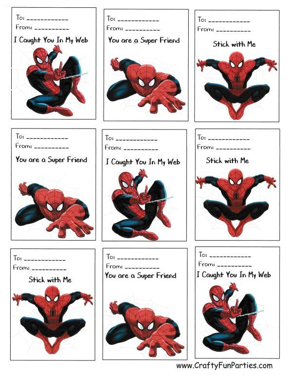 Free Printable Spiderman Valentines Cards