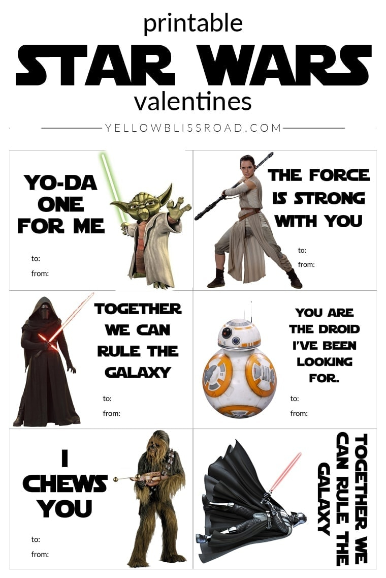 Star Wars Valentines Cards Printable