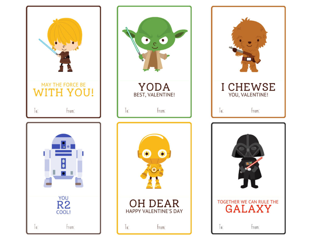 Star Wars Valentines Cards Printable