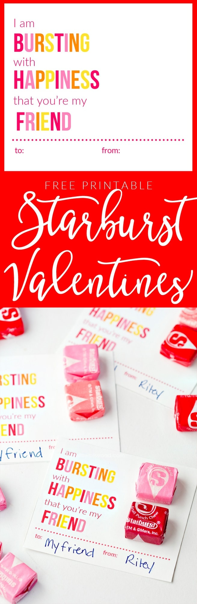 Free Starburst Valentine Printable