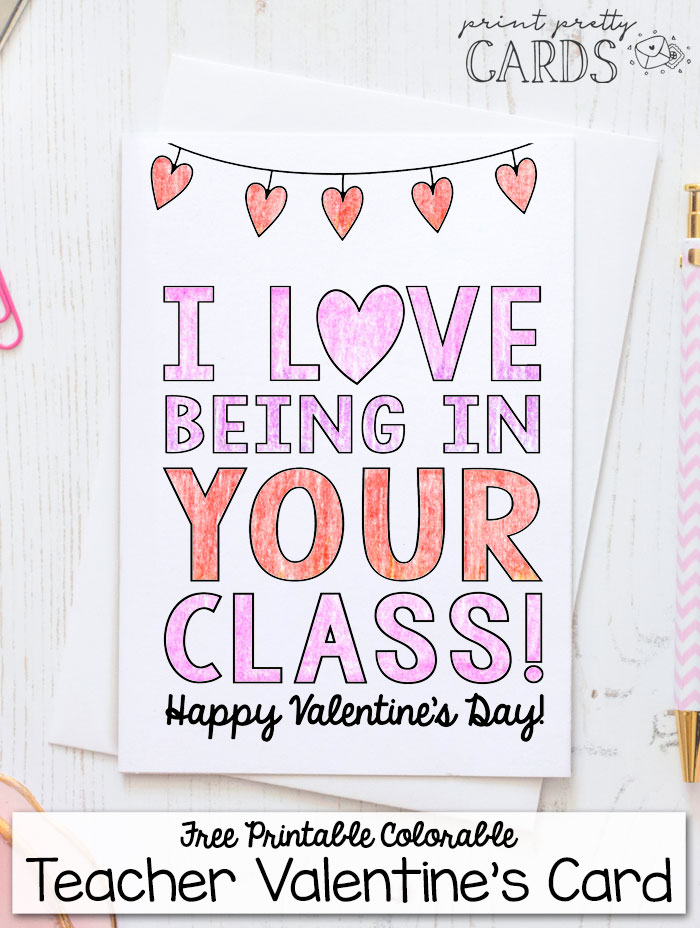 Printable Valentines Cards For Teacher
