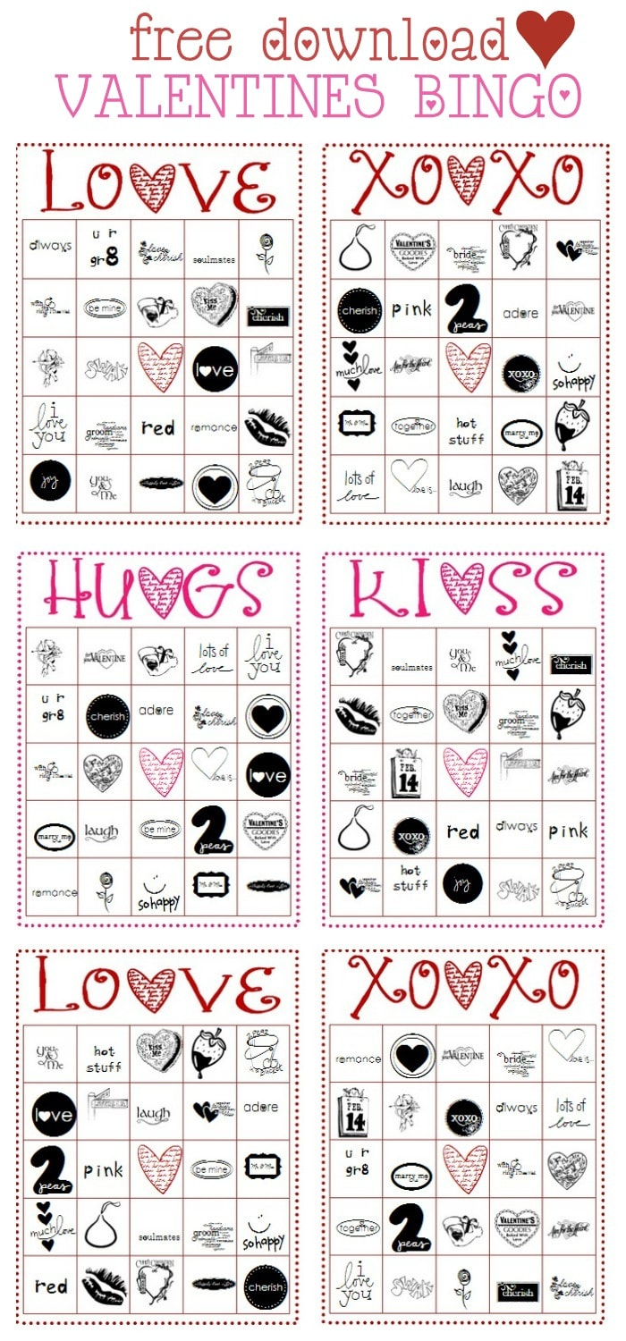 Valentines Bingo Printable Free