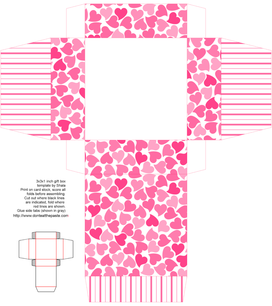 Free Printable Valentine Box Template