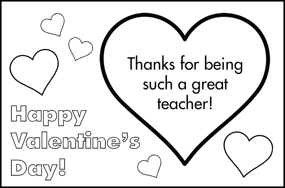 Printable Valentines Cards For Teacher
