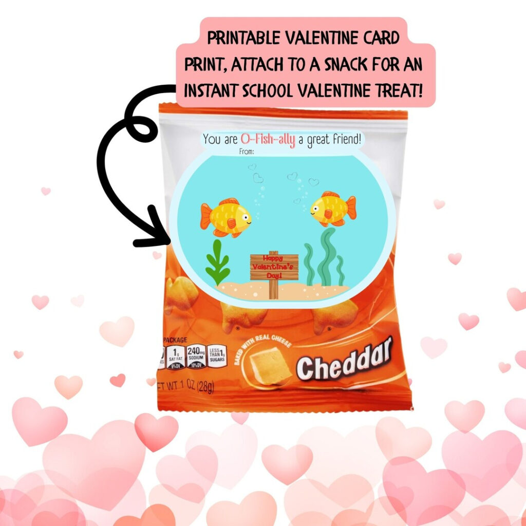 Goldfish Cracker Valentine Printable