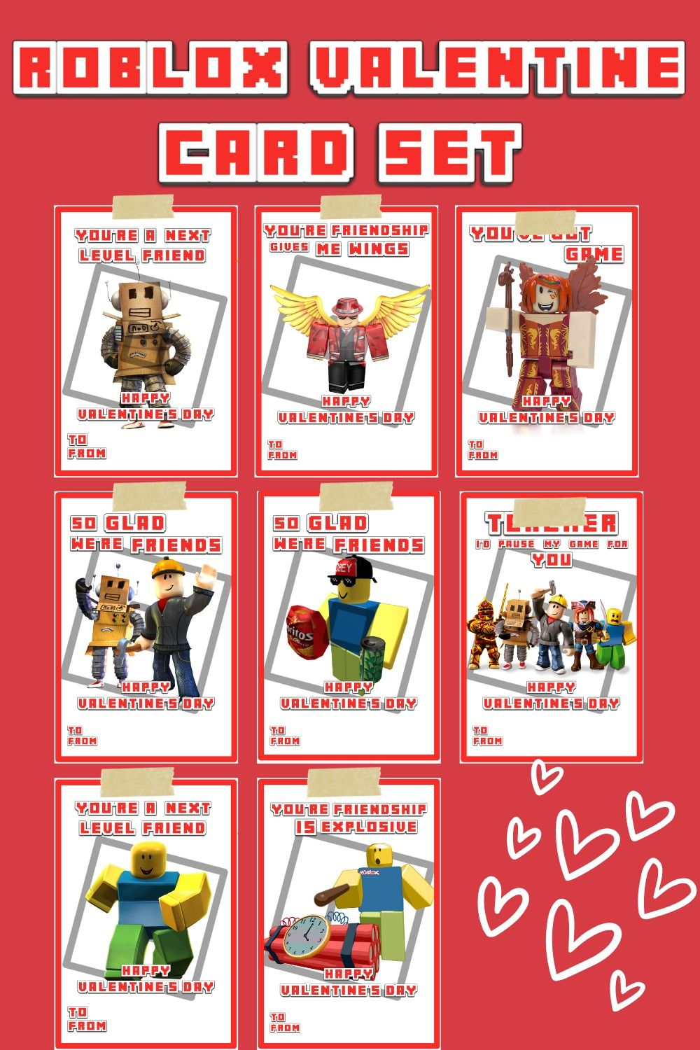 Free Printable Roblox Valentines Cards
